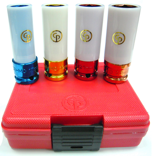 4 Piece 1/2" Drive Thin Wall Wheel Protector Socket Set SS414WP